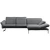 ECKSOFA Hellgrau Webstoff  - Anthrazit/Hellgrau, Design, Textil/Metall (299/203cm) - Himolla