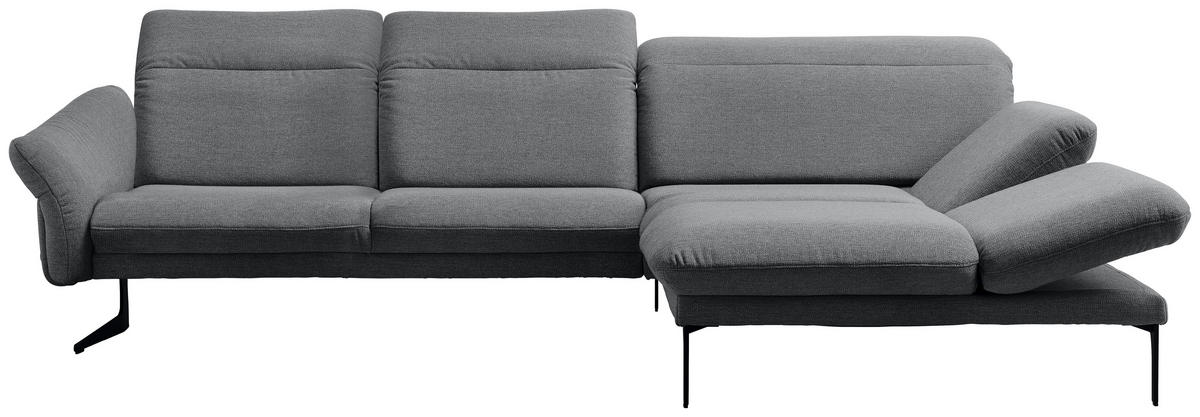 ECKSOFA in Webstoff Hellgrau  - Anthrazit/Hellgrau, Design, Textil/Metall (299/203cm) - Himolla