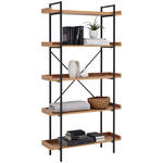 REGAL  90/172/30 cm Schwarz, Eiche Wotan  - Eiche Wotan/Schwarz, Trend, Holzwerkstoff/Metall (90/172/30cm) - Xora