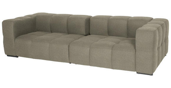 BIGSOFA  in Flachgewebe, Leinenoptik Beige  - Beige/Schwarz, Design, Textil/Metall (262/66/113cm) - Belluti