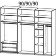 SCHWEBETÜRENSCHRANK  in Weiß  - Chromfarben/Weiß, KONVENTIONELL, Glas/Holzwerkstoff (271/223/68cm) - Novel