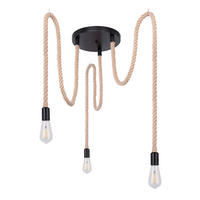 HÄNGELEUCHTE 30/150 cm  - Schwarz/Braun, Trend, Naturmaterialien/Metall (30/150cm) - Globo