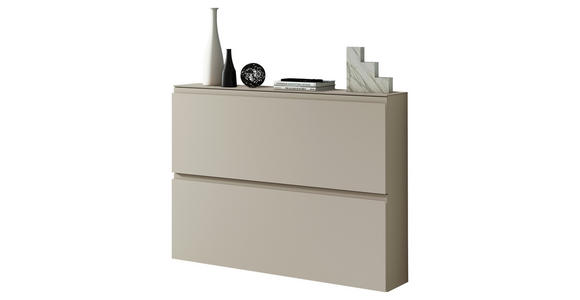 SCHUHKIPPER - Sandfarben, Design, Glas/Holzwerkstoff (110/82/22cm) - Moderano