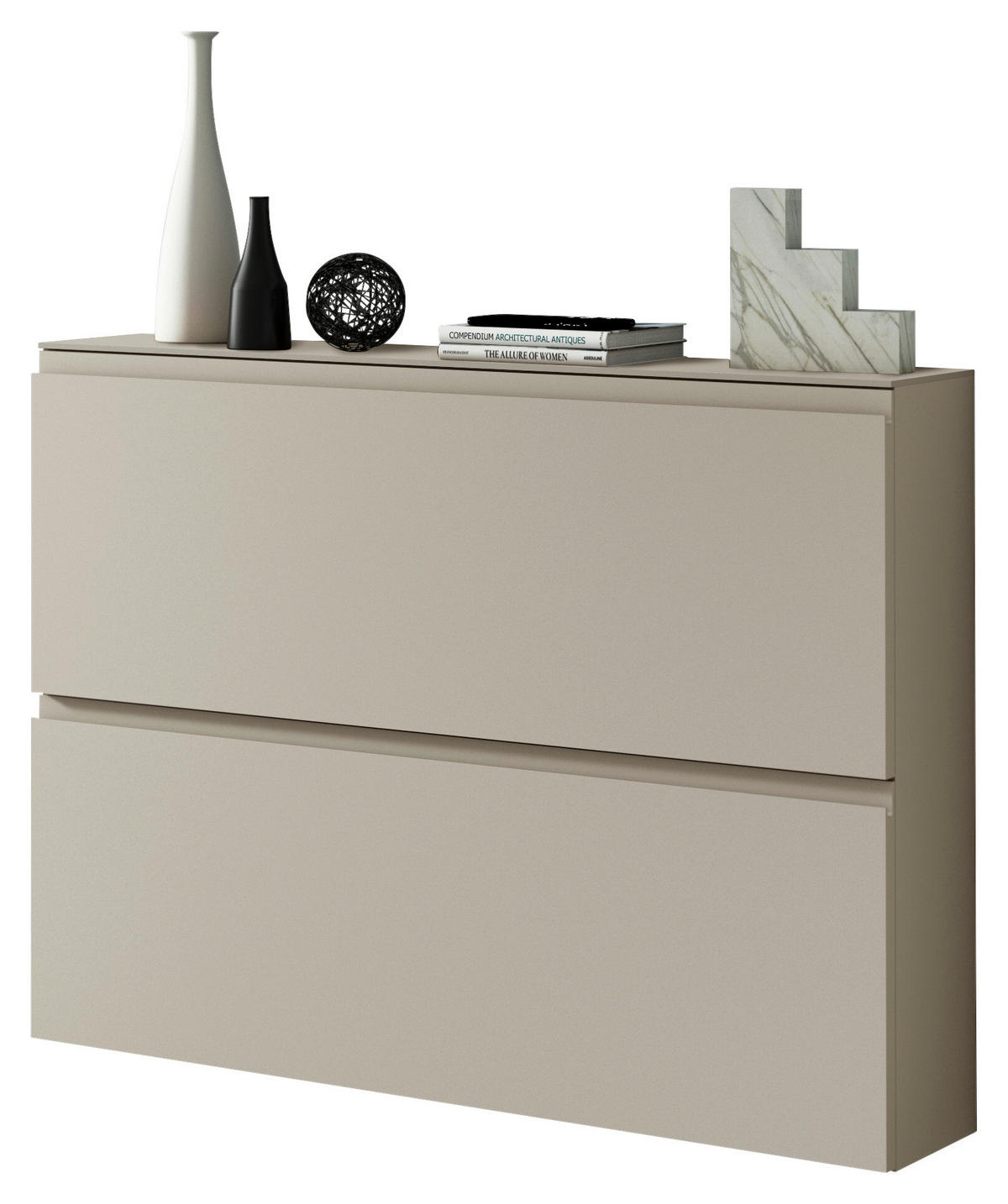 HÄNGESCHUHSCHRANK Sandfarben  - Sandfarben, Design, Glas/Holzwerkstoff (110/82/22cm) - Moderano