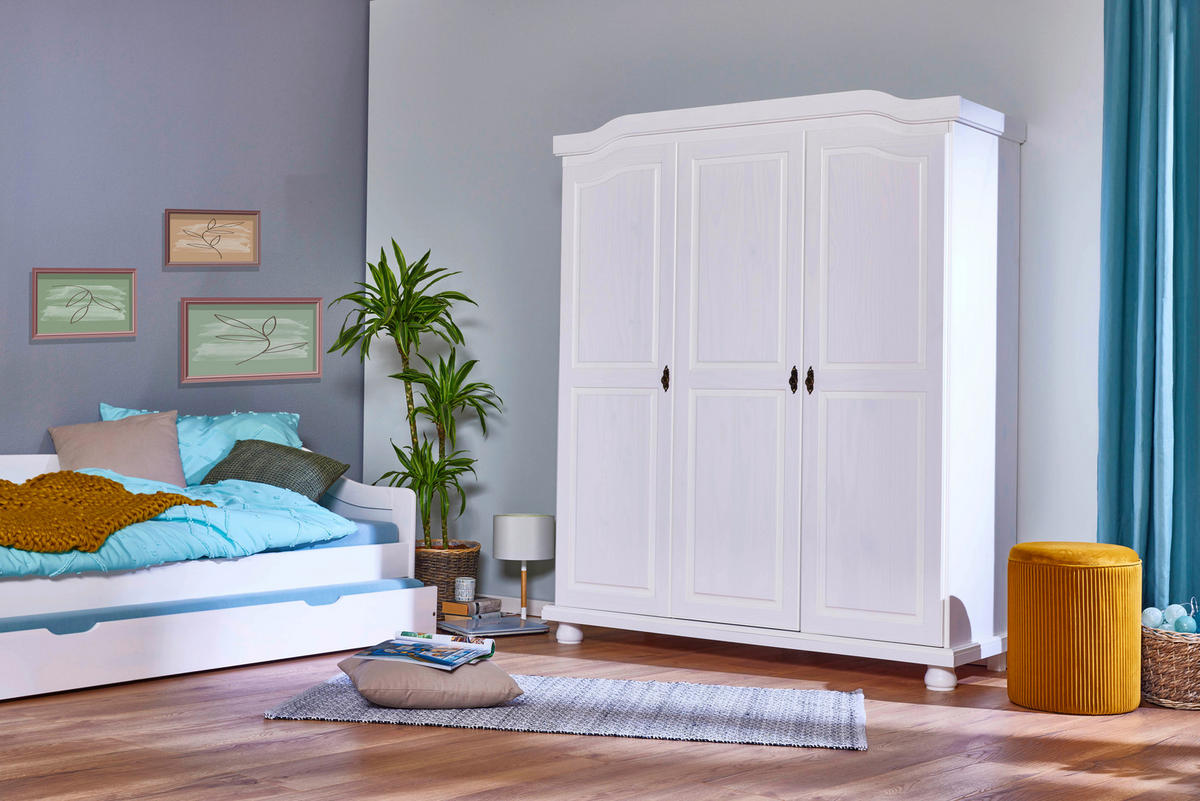 DREHTÜRENSCHRANK  in Weiß  - Weiß, LIFESTYLE, Holz/Holzwerkstoff (150/180/56cm) - MID.YOU