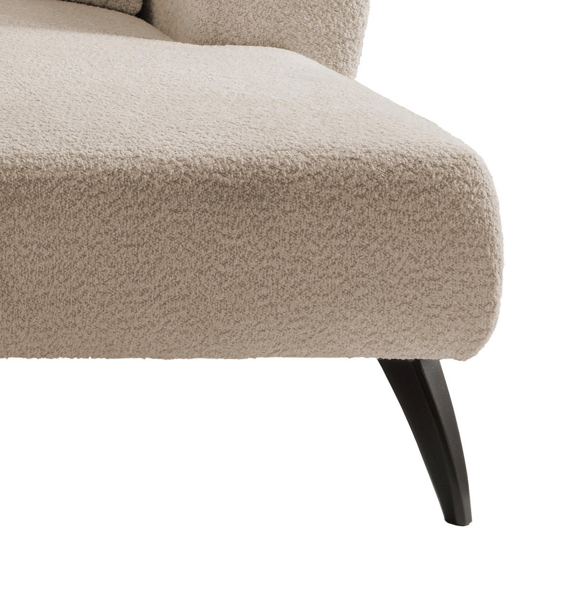 ECKSOFA  in Bouclé Beige  264/160 cm  - Beige/Schwarz, MODERN, Holz/Textil (264/160cm) - MID.YOU