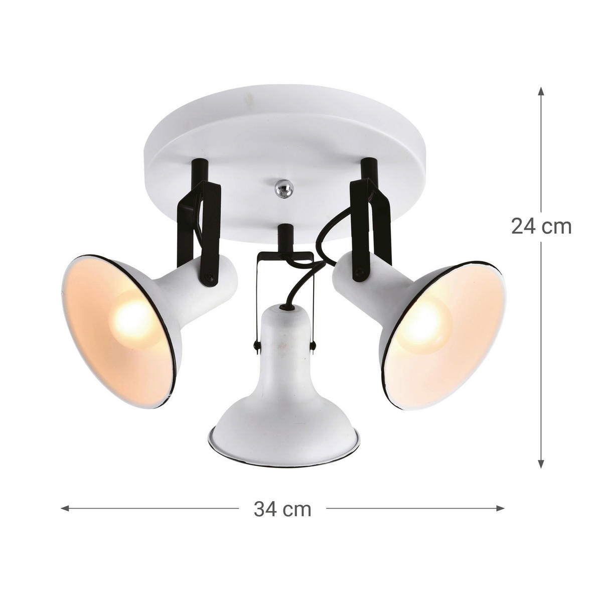 SPOTLÁMPA - fekete/fehér, Basics, fém (24/34/34cm)