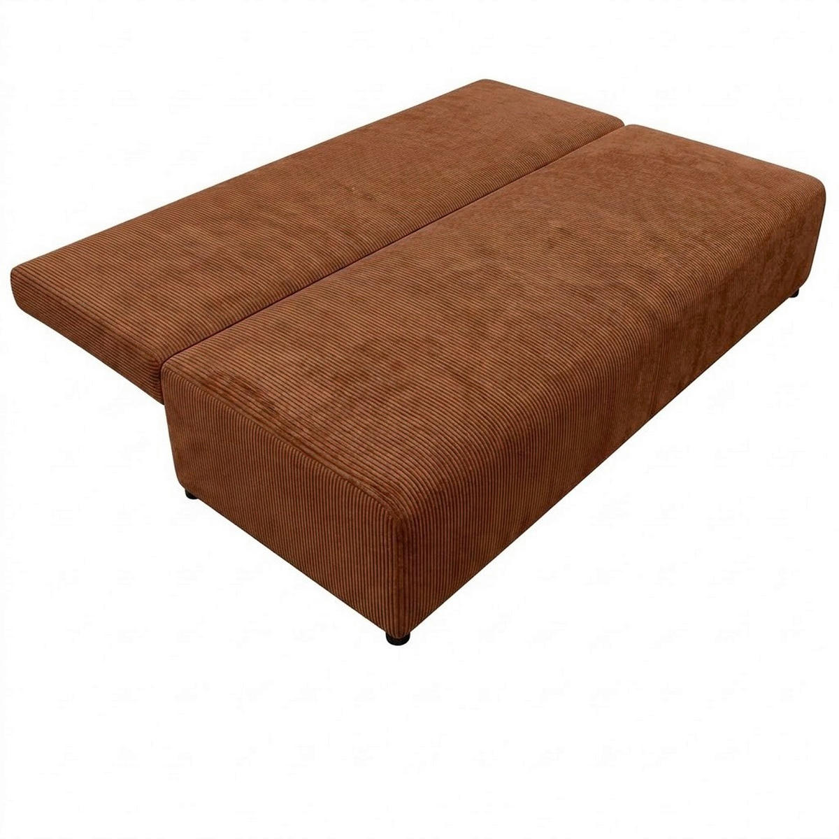 SCHLAFSOFA MILKY Cord Hellrot  inkl. Rückenkissen, Armlehnenkissen, Bettkasten  - Hellrot/Schwarz, Design, Kunststoff/Textil (206/87/88cm) - MID.YOU