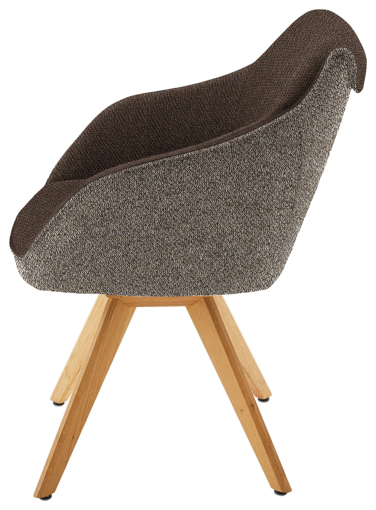 ARMLEHNSTUHL  in Flachgewebe  - Hellbraun/Eichefarben, Design, Holz/Textil (60/84/68cm) - Koinor
