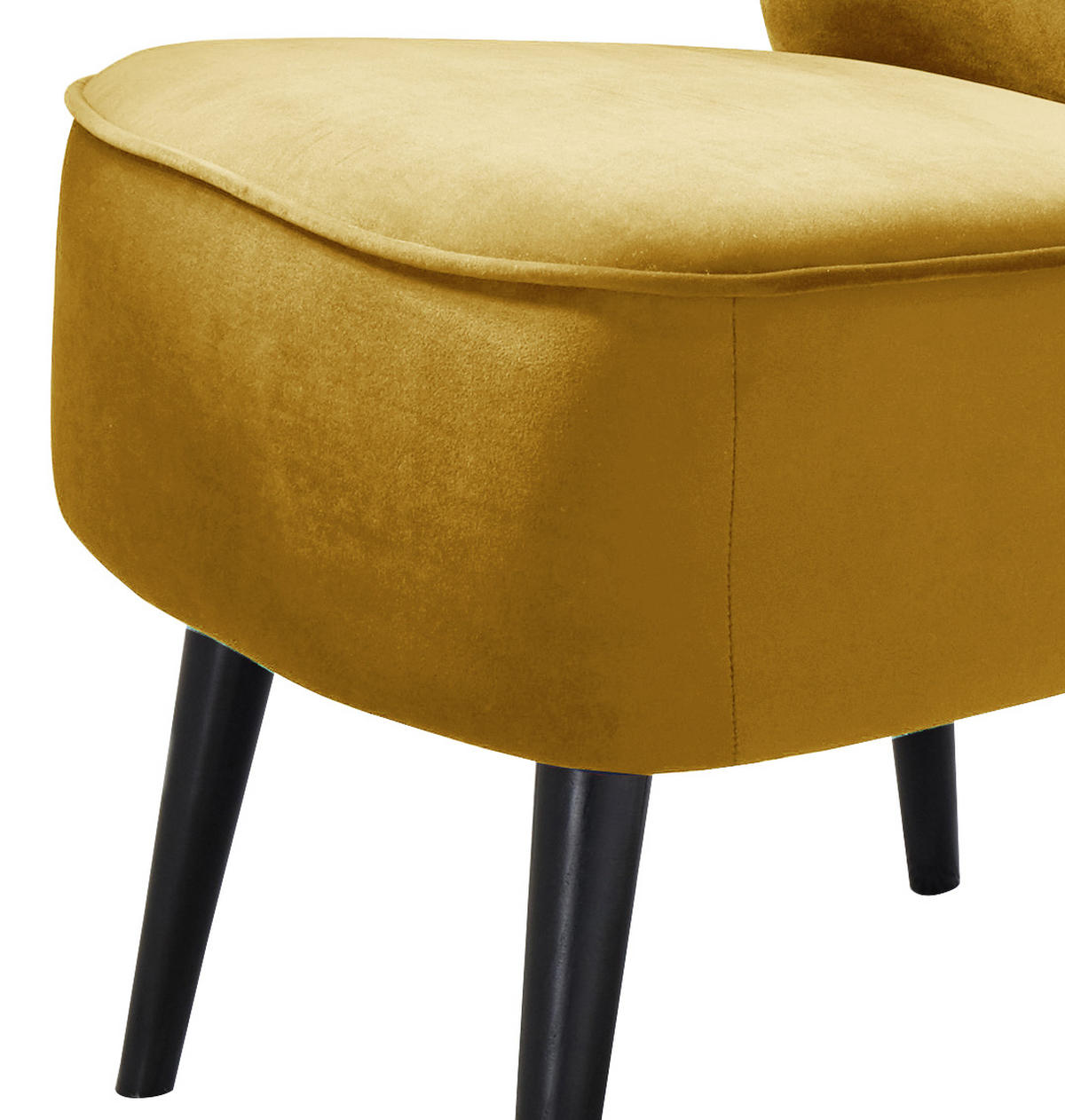 SESSEL Mikrovelours Goldfarben    - Goldfarben/Schwarz, Trend, Holz/Textil (65/89/70cm) - MID.YOU