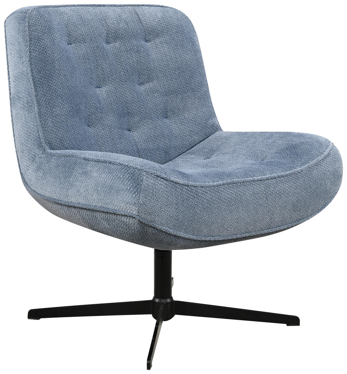 SESSEL in Struktur Blaugrau  - Blaugrau/Schwarz, Design, Holz/Textil (71/83/79cm) - Carryhome