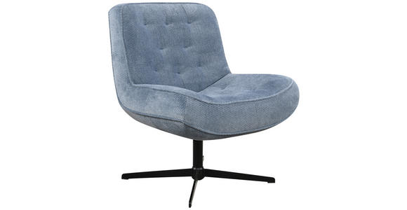 SESSEL in Struktur Blaugrau  - Blaugrau/Schwarz, Design, Holz/Textil (71/83/79cm) - Carryhome