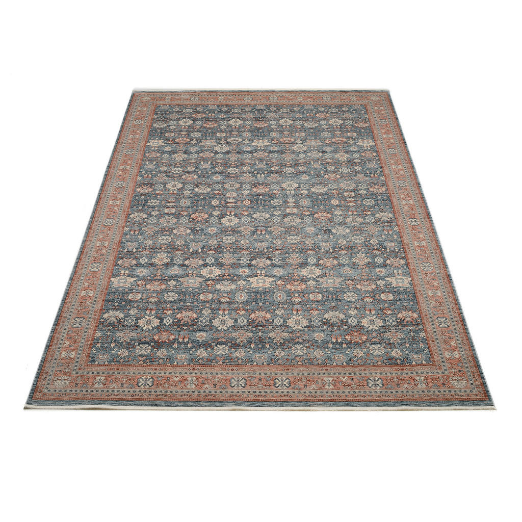 Thumbnail - Novel Läufer Picardie, Blau, Terracotta, Textil, orientalisch, rechteckig, 80x240 cm, Oeko-Tex® Standard 100, für Fußbod...