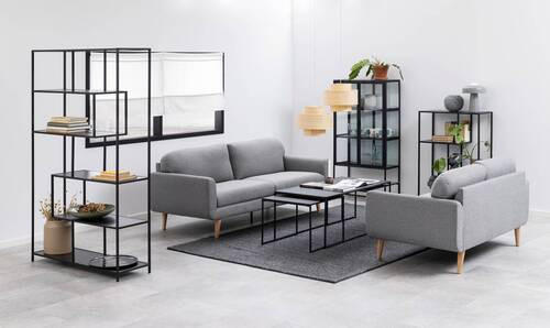 REGAL Schwarz  - Schwarz, Trend, Holzwerkstoff/Metall (114/185/35cm)