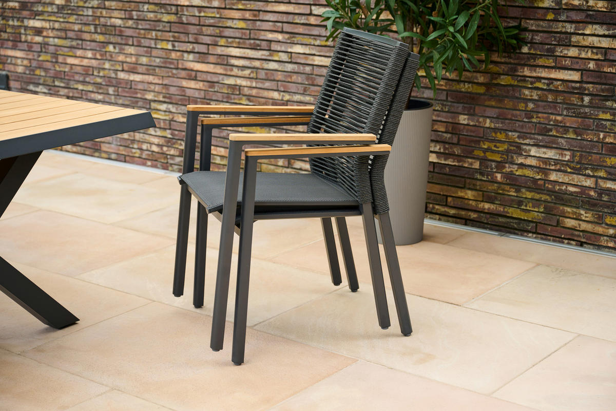 STAPELSESSEL in Holz, Metall, Kunststoff Grau  - Grau, Basics, Holz/Kunststoff (67,5/90/56cm) - Siena Garden