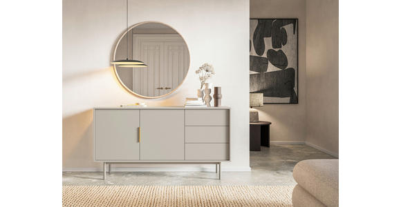 SIDEBOARD Viva in 154/82/39 cm - Kaschmir/Goldfarben, Design, Holzwerkstoff/Metall (154/82/39cm) - Xora