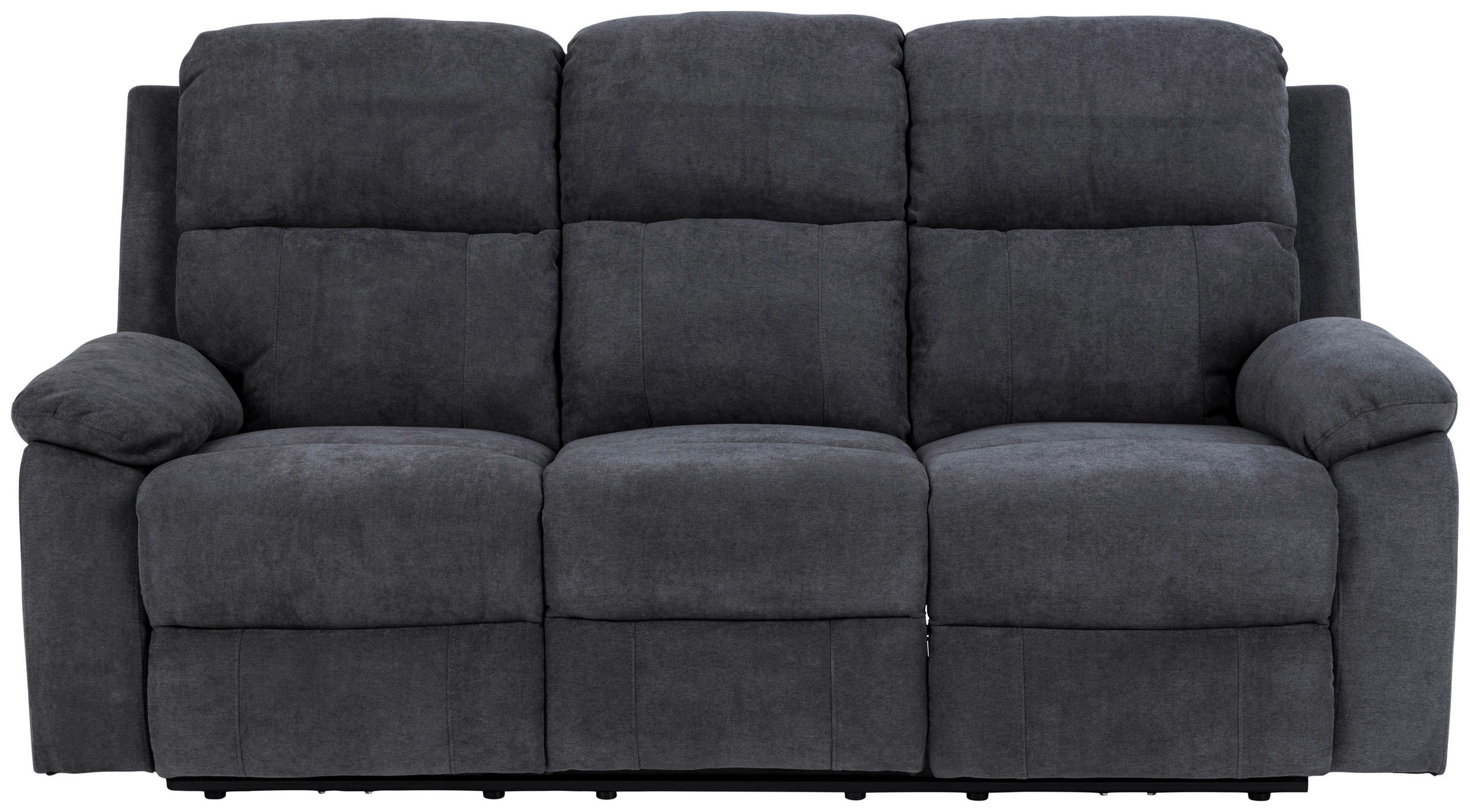 3-SITS SOFFA i chenille mörkgrå  - mörkgrå/svart, Klassisk, metall/textil (196,5/98/95cm) - MID.YOU