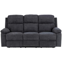 3-SITZER-SOFA in Chenille Dunkelgrau  - Dunkelgrau/Schwarz, KONVENTIONELL, Textil/Metall (196,5/98/95cm) - MID.YOU