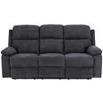 3-SITZER-SOFA Chenille Dunkelgrau - Dunkelgrau/Schwarz, KONVENTIONELL, Textil/Metall (196,5/98/95cm) - Carryhome