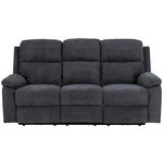 3-SITZER-SOFA Chenille Dunkelgrau  - Dunkelgrau/Schwarz, KONVENTIONELL, Textil/Metall (196,5/98/95cm) - Carryhome