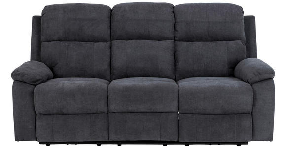 3-SITZER-SOFA Chenille Dunkelgrau - Dunkelgrau/Schwarz, KONVENTIONELL, Textil/Metall (196,5/98/95cm) - Carryhome