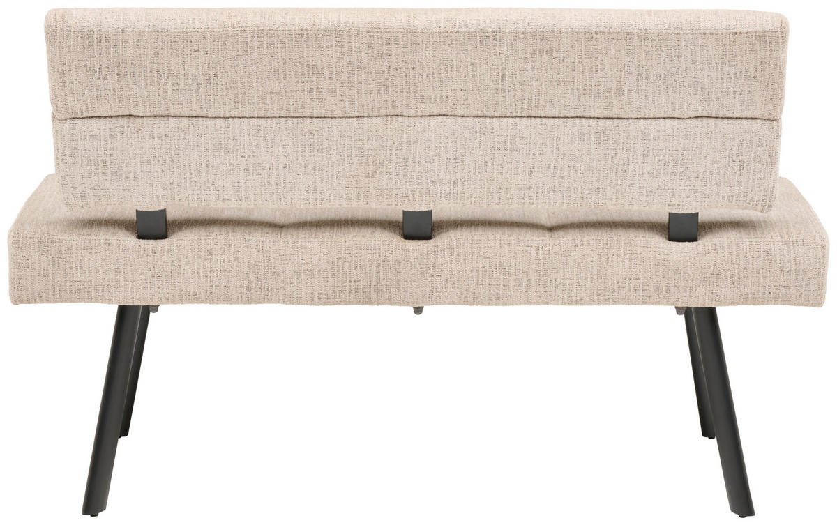 SITZBANK 140/88/62 cm Webstoff Beige  - Beige/Schwarz, KONVENTIONELL, Textil/Metall (140/88/62cm) - MID.YOU