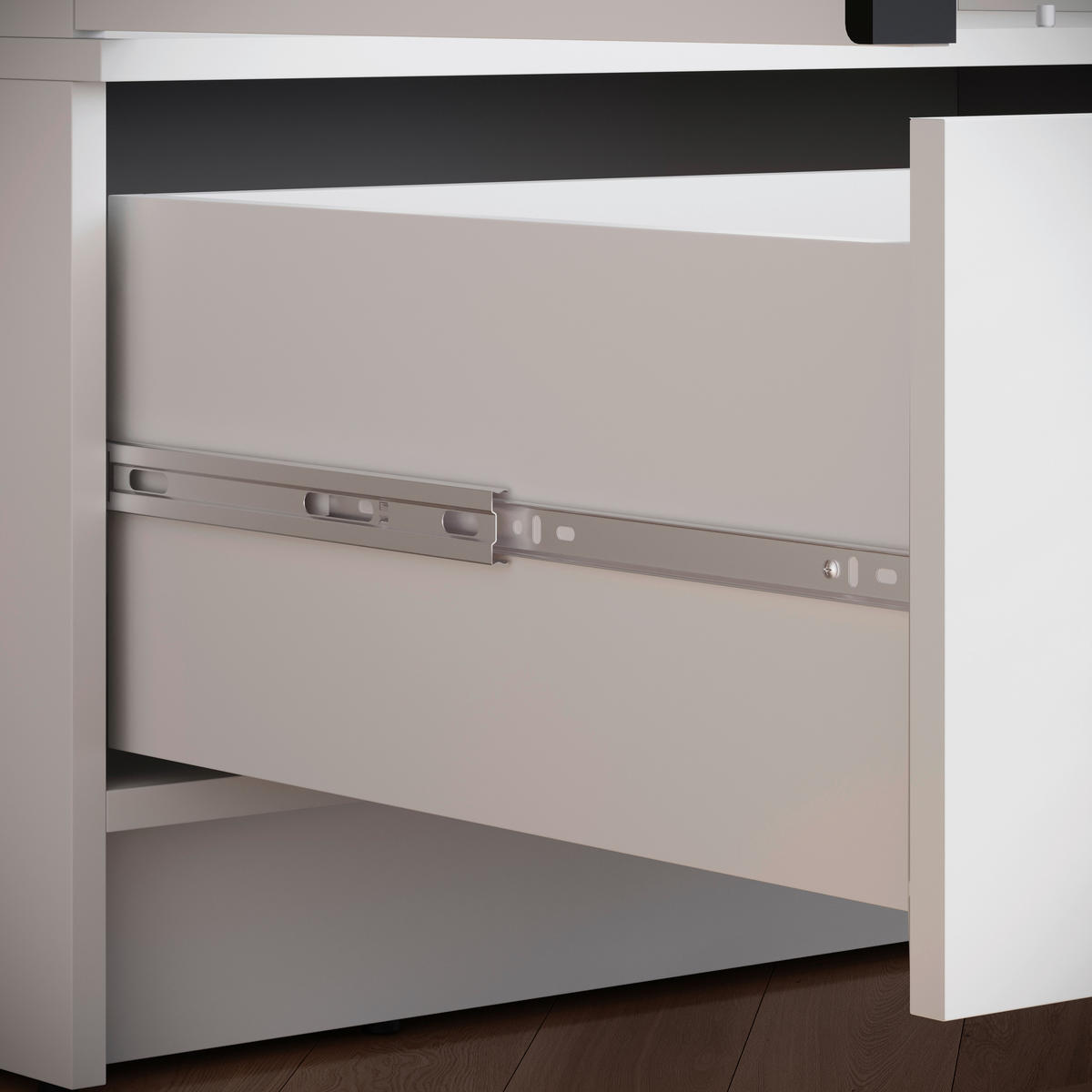 KLEIDERSCHRANK Weiss  - Weiss/Schwarz, Konventionell, Holzwerkstoff/Metall (134,5/192,9/51cm) - MID.YOU