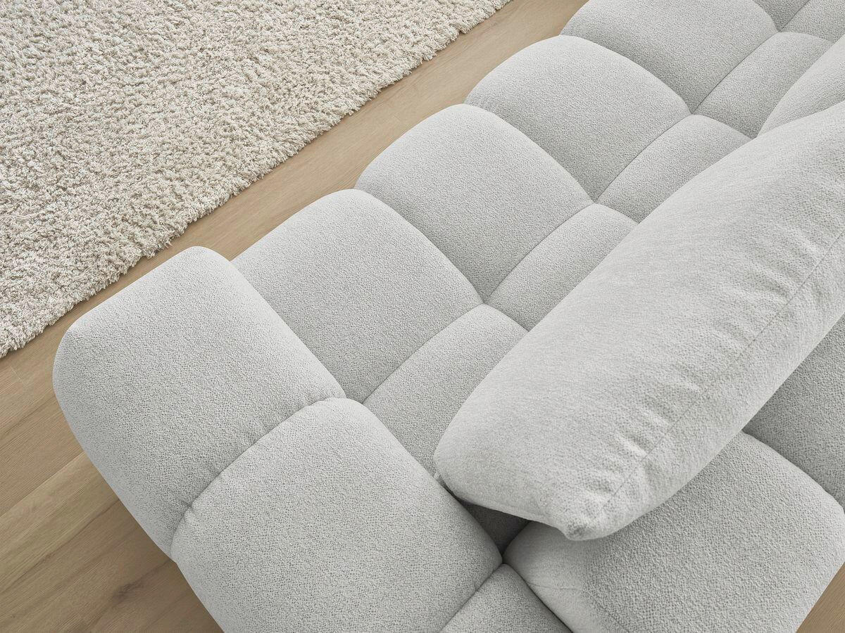 ECKSOFA Ottomane links  EVEREST Hellgrau Flachgewebe  - Hellgrau/Schwarz, MODERN, Kunststoff/Textil (210/352cm)