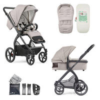 KOMBIKINDERWAGEN  FX4 Swing Set  Steingrau-Schwarz-Tabak  - Hellgrau/Schwarz, Basics, Textil (100/55/130cm) - Gesslein