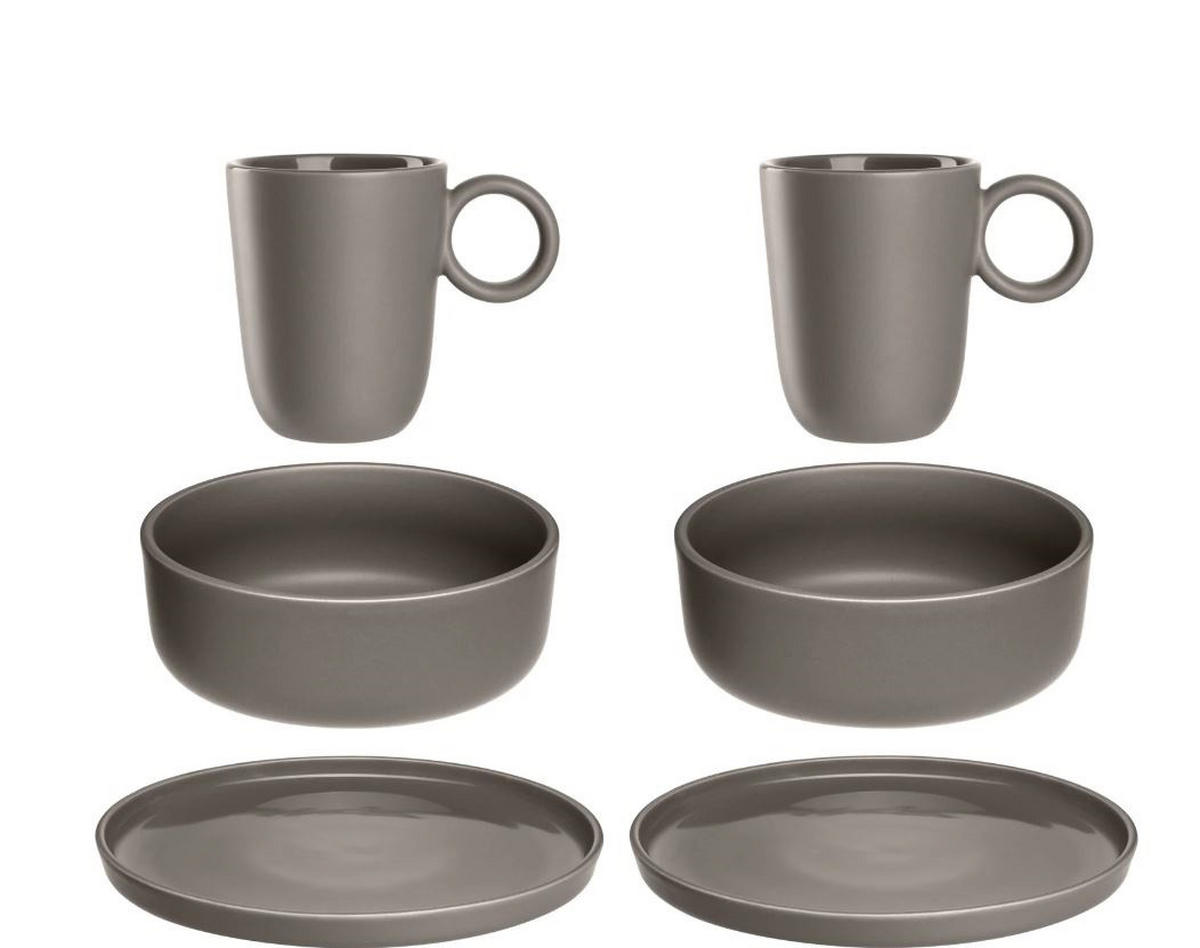KOMBISERVICE ROMA 6-teilig  - Taupe, Konventionell, Keramik (25,00/26,00/22,50cm) - Leonardo
