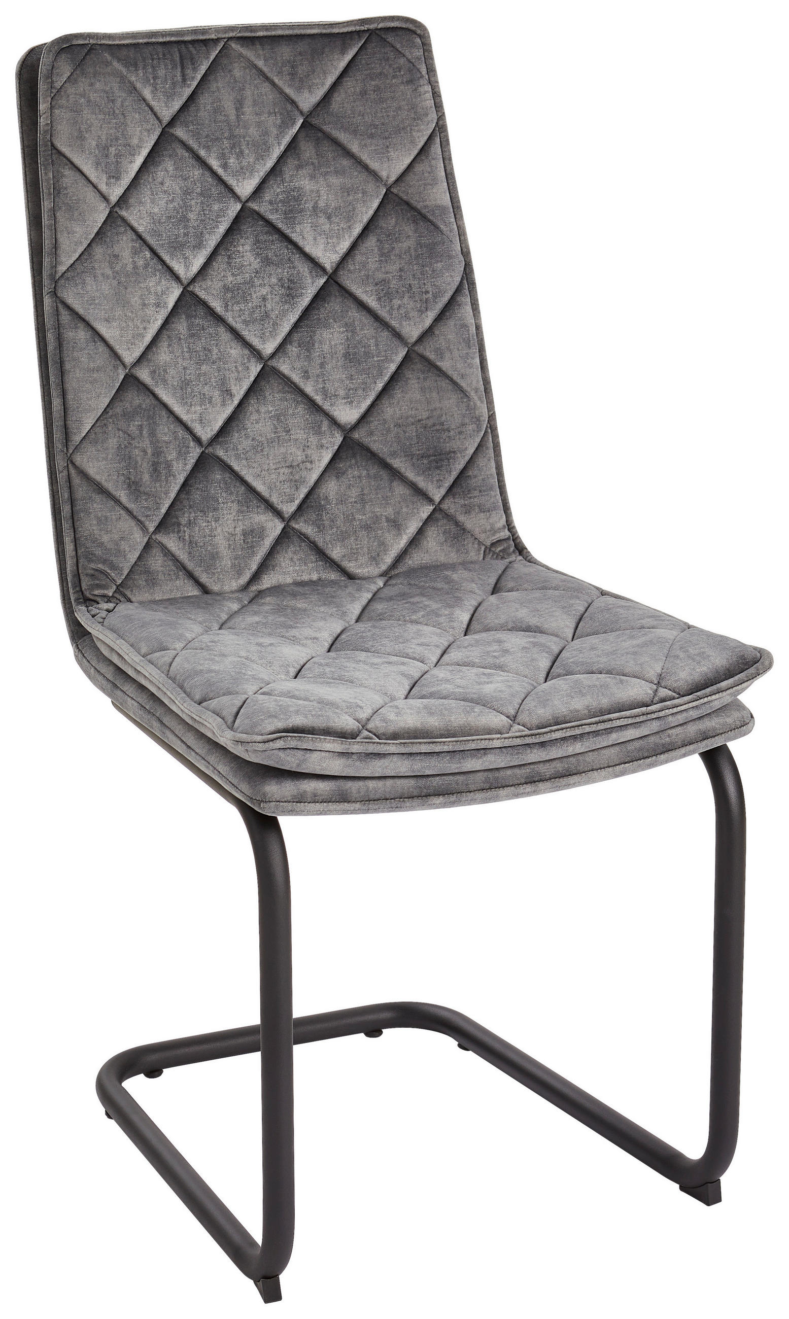 SCHWINGSTUHL  in Eisen Samt  - Schwarz/Grau, MODERN, Holz/Textil (47/94/63cm) - Livetastic