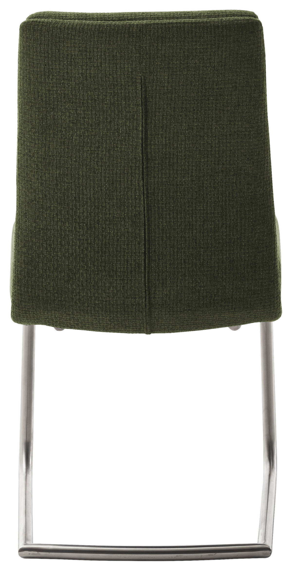 SCHWINGSTUHL  in Edelstahl Webstoff  - Edelstahlfarben/Olivgrün, Design, Textil/Metall (47/90/64cm) - Dieter Knoll