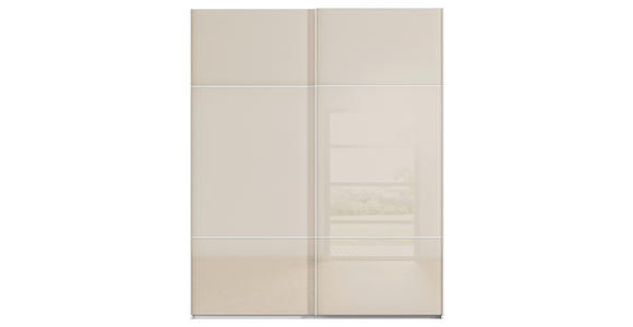 SCHWEBETÜRENSCHRANK 162/223/68 cm 2-türig Weiß, Champagner - Champagner/Weiß, KONVENTIONELL, Glas/Holzwerkstoff (162/223/68cm) - Novel