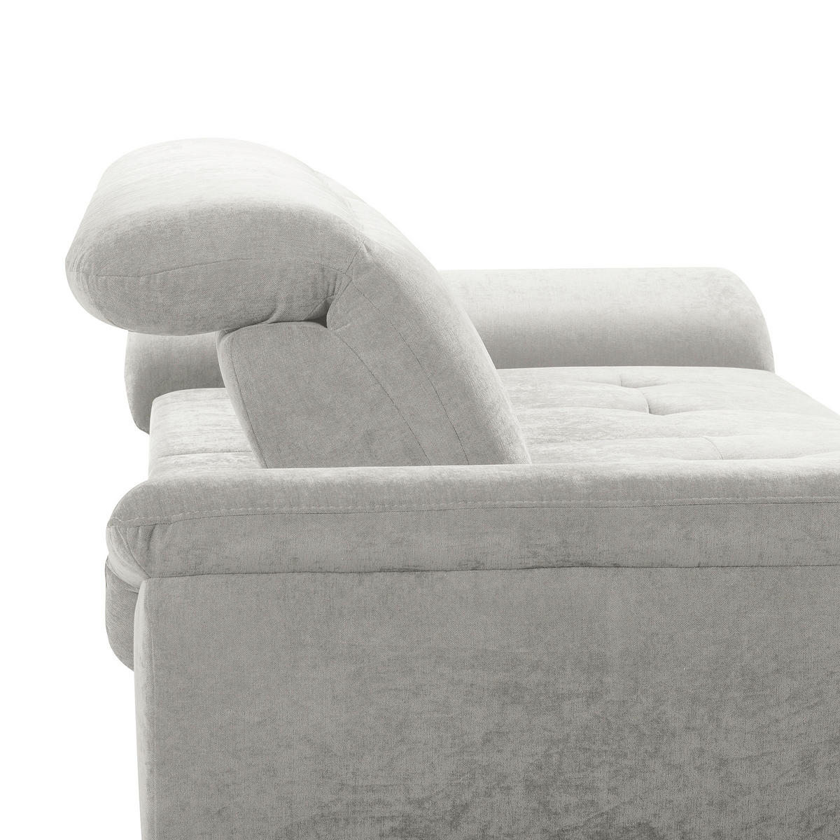 ECKSOFA PRADO Grau Webstoff Bettkasten, Kopfteilverstellung, Sitztiefenverstellung  - Schwarz/Grau, Design, Textil/Metall (195/268cm) - Livetastic