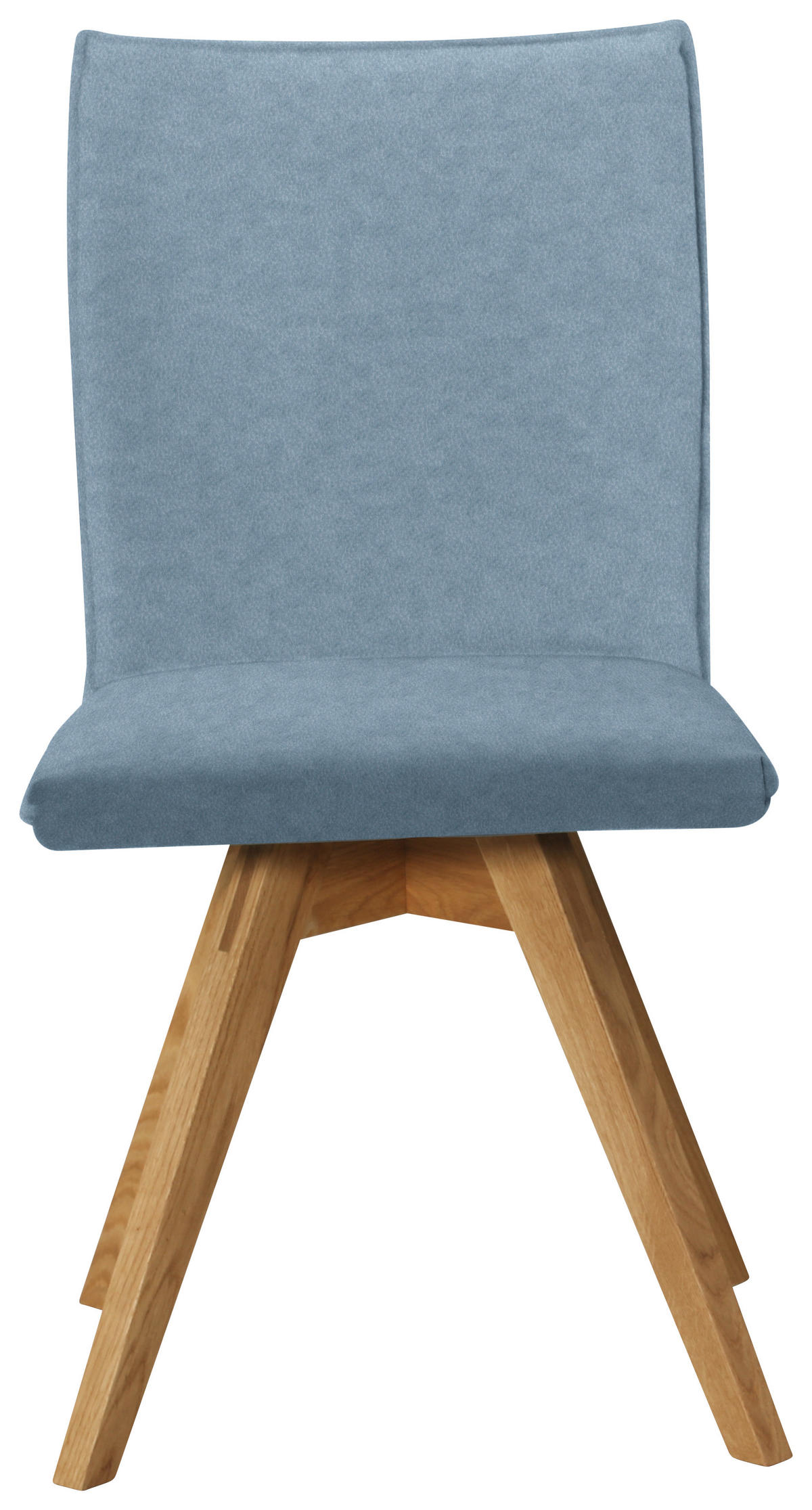 STUHL Lederlook, Mikrofaser Eichefarben, Hellblau Wildeiche massiv  - Eichefarben/Hellblau, KONVENTIONELL, Holz/Textil (60/91/61cm) - Moderano