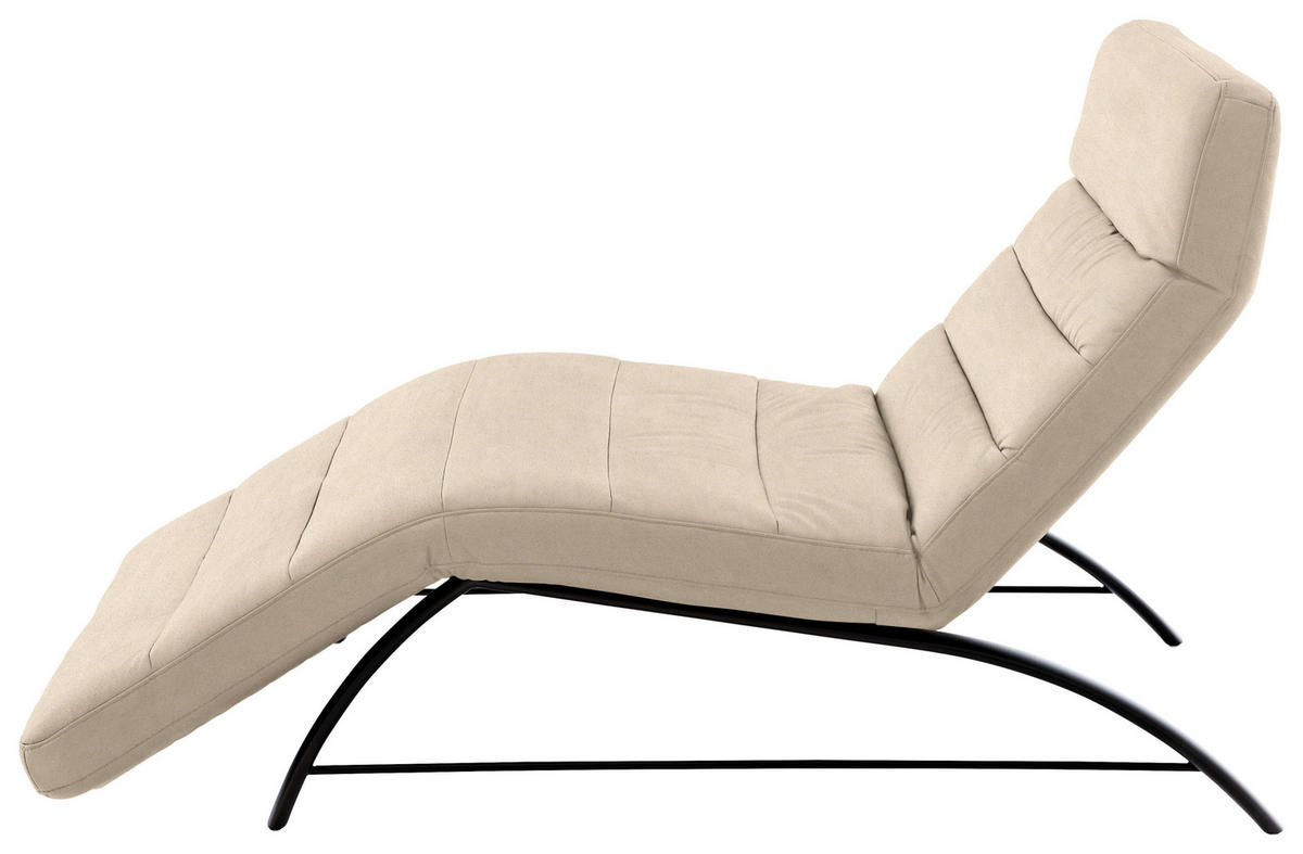 RELAXLIEGE in Mikrofaser Beige  - Beige/Schwarz, Design, Textil/Metall (95/91/170cm) - Chilliano