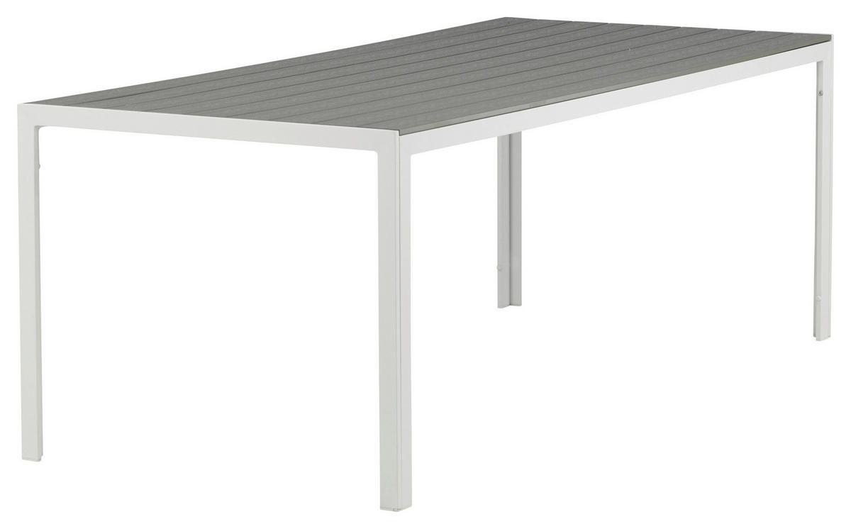 GARTENTISCH 205/90/75 cm Metall rechteckig  - Weiß/Grau, KONVENTIONELL, Metall (205/90/75cm) - Gardenson