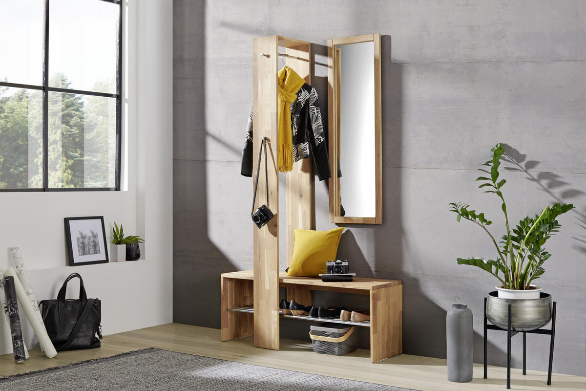 GARDEROBE 3-teilig  in  - Natur, Glas/Holz (120/200/39cm) - Linea Natura