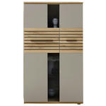 HIGHBOARD Grau, Buchefarben  90/131/40 cm  - Buchefarben/Schwarz, KONVENTIONELL, Glas/Holzwerkstoff (90/131/40cm) - Venda