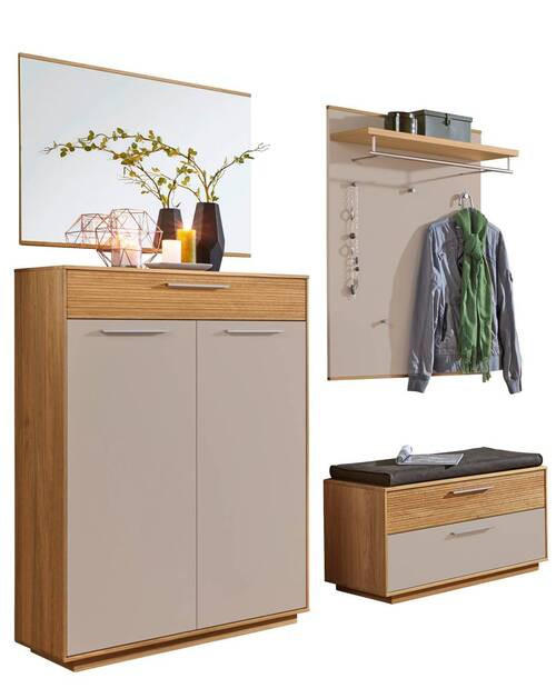 GARDEROBE 5-teilig  in 185/195/40 cm  - Taupe/Eichefarben, Design, Holz/Holzwerkstoff (185/195/40cm)