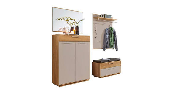 GARDEROBE 5-teilig in 185/195/40 cm - Taupe/Eichefarben, Design, Holz/Holzwerkstoff (185/195/40cm) - Novel