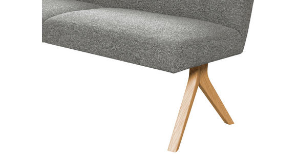 ECKBANK 218/172 cm Webstoff Grau Eiche vollmassiv   - Eichefarben/Grau, KONVENTIONELL, Holz/Textil (218/172cm) - Linea Natura
