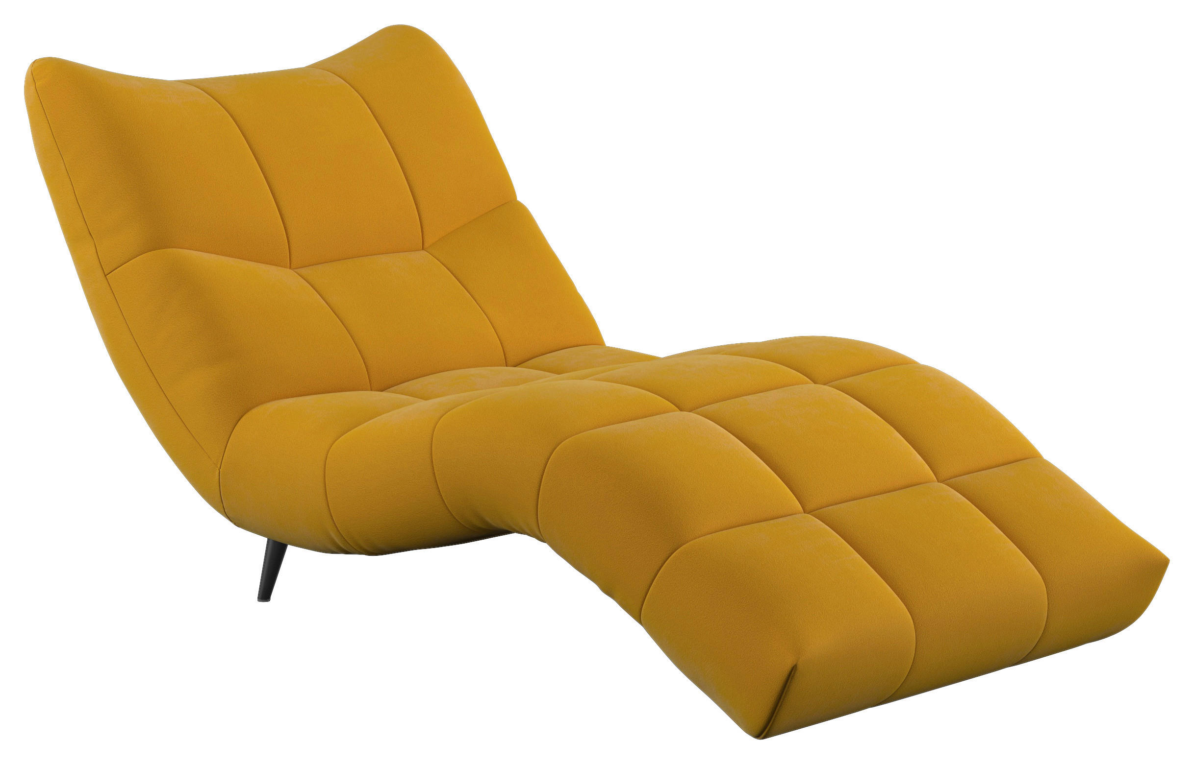 LEŽADLO, textil, 89/60/205 cm - čierna/kari žltá, Design, kov/textil (89/60/205cm) - Xora