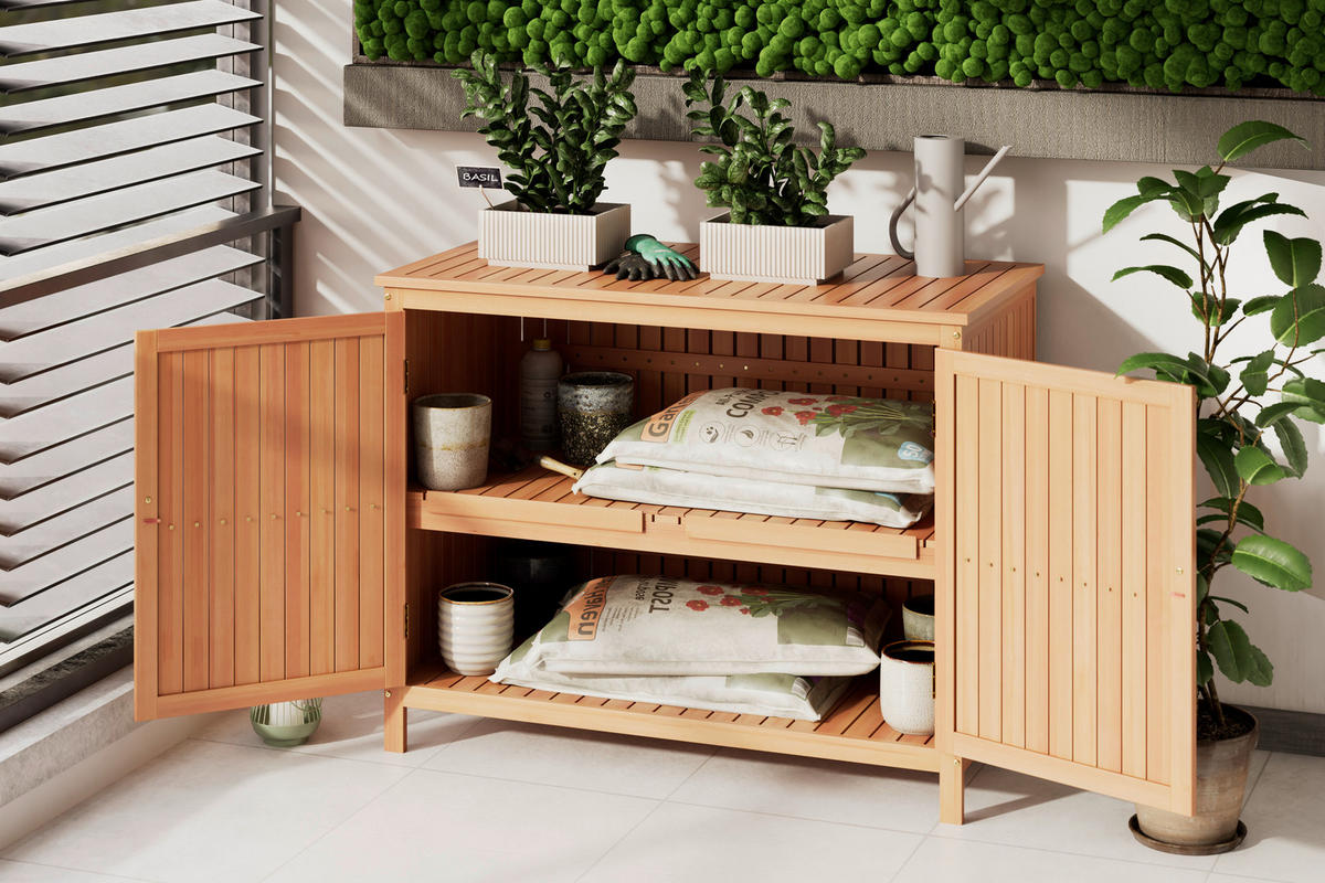 GARTENKOMMODE 110/75/35 cm  - Akaziefarben, MODERN, Holz/Kunststoff (110/75/35cm) - Ambia Garden