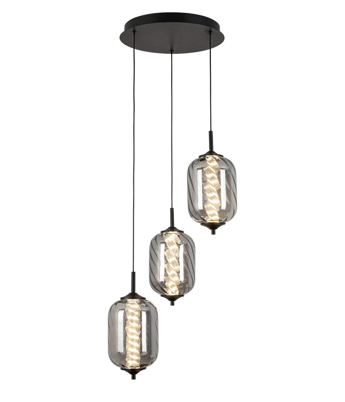 ZÁVĚSNÉ LED SVÍTIDLO, 42/120 cm  - barvy chromu, Design, kov/sklo (42/120cm) - Novel