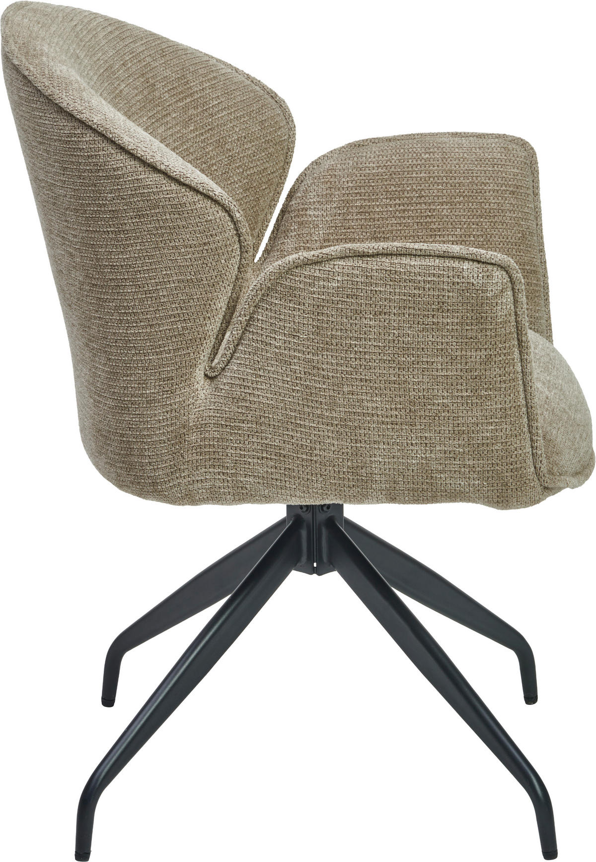 ARMLEHNSTUHL  Sitzfläche 360° drehbar Webstoff  - Schwarz/Grau, MODERN, Holz/Textil (60/86/61cm) - MID.YOU