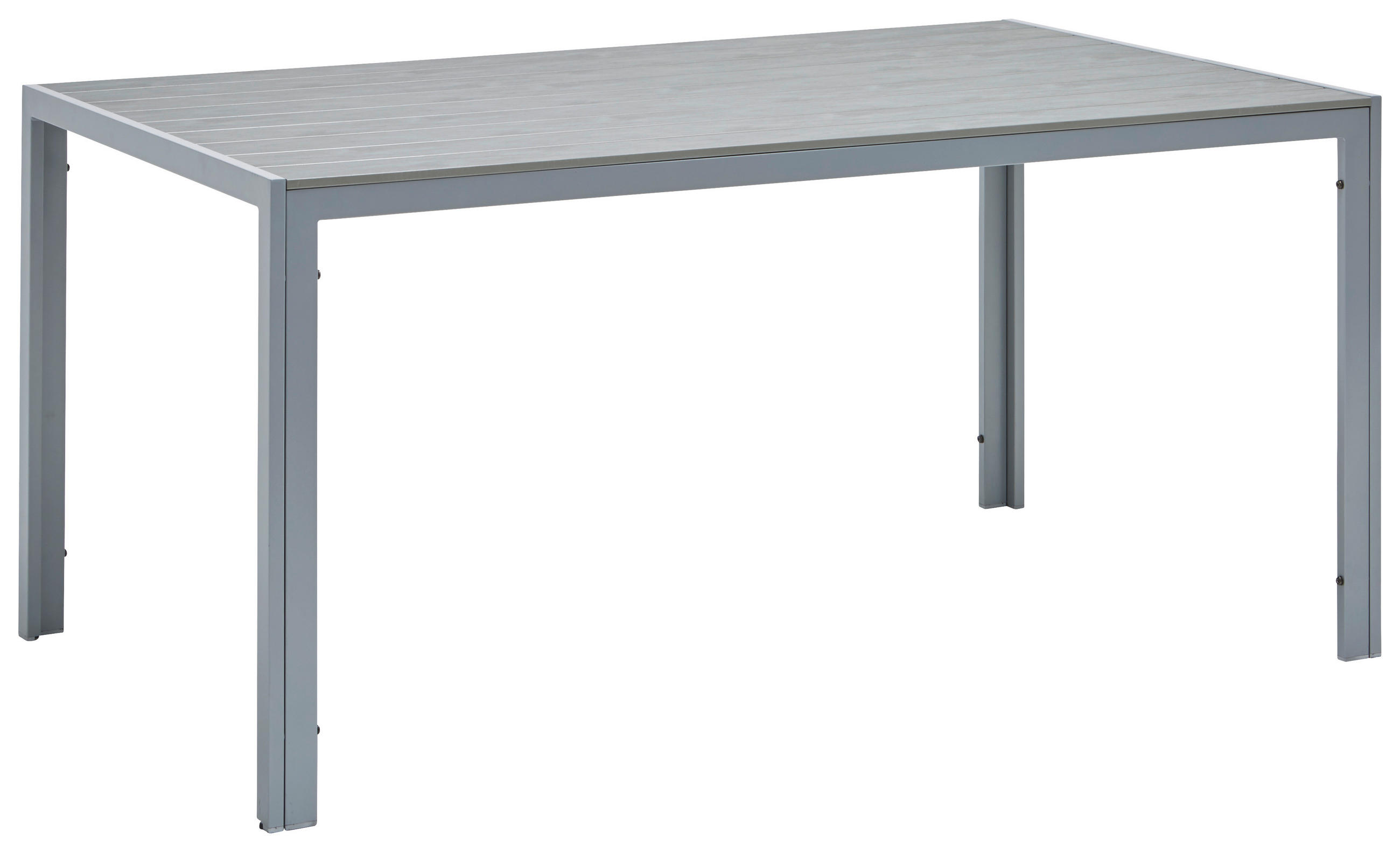 GARTENTISCH Metall, Kunststoff Grau, Silberfarben rechteckig  - Silberfarben/Grau, Basics, Kunststoff/Metall (150/90/74cm) - Ambia Garden