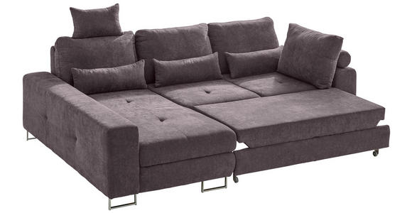 ECKSOFA in Flachgewebe Taupe  - Taupe, Design, Textil/Metall (188/260cm) - Hom`in