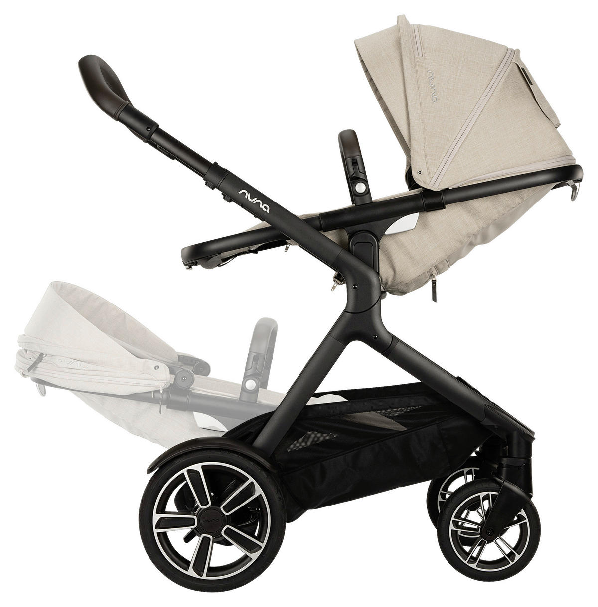 KOMBIKINDERWAGEN DEMI NEXT Demi Next  - Schwarz/Naturfarben, Basics, Textil/Metall (98/62/112cm) - Nuna