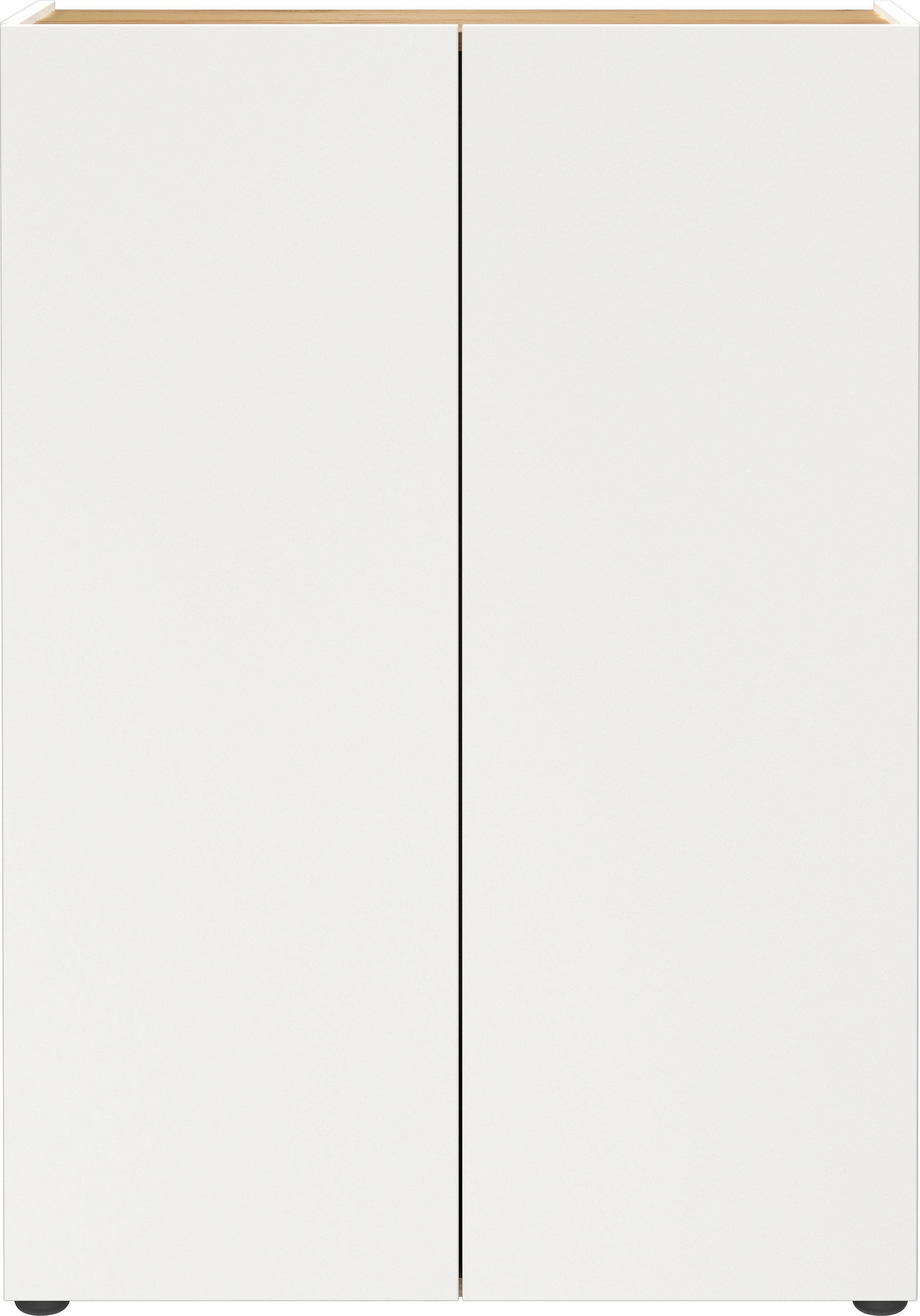 SCHUHSCHRANK Weiß, Eichefarben  - Eichefarben/Schwarz, Design, Holzwerkstoff/Kunststoff (74/105/33cm) - Germania